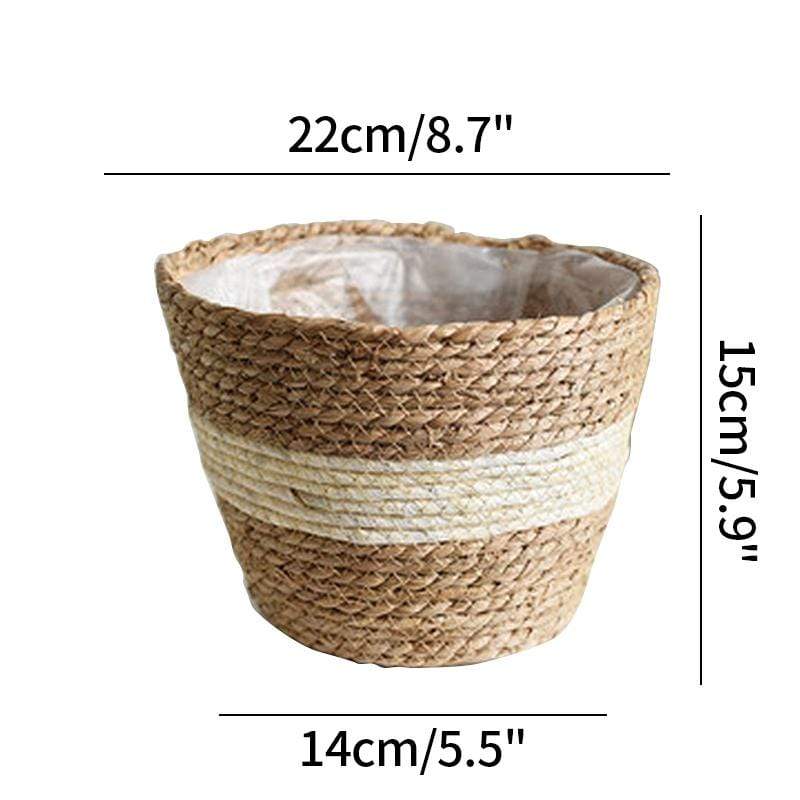 Handmade Straw Planter Pot