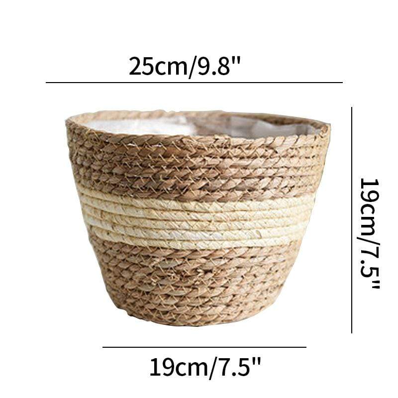 Handmade Straw Planter Pot