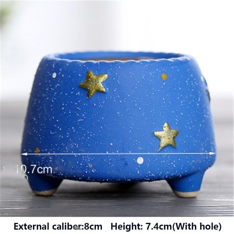 Handmade Starry Design Plant Pots