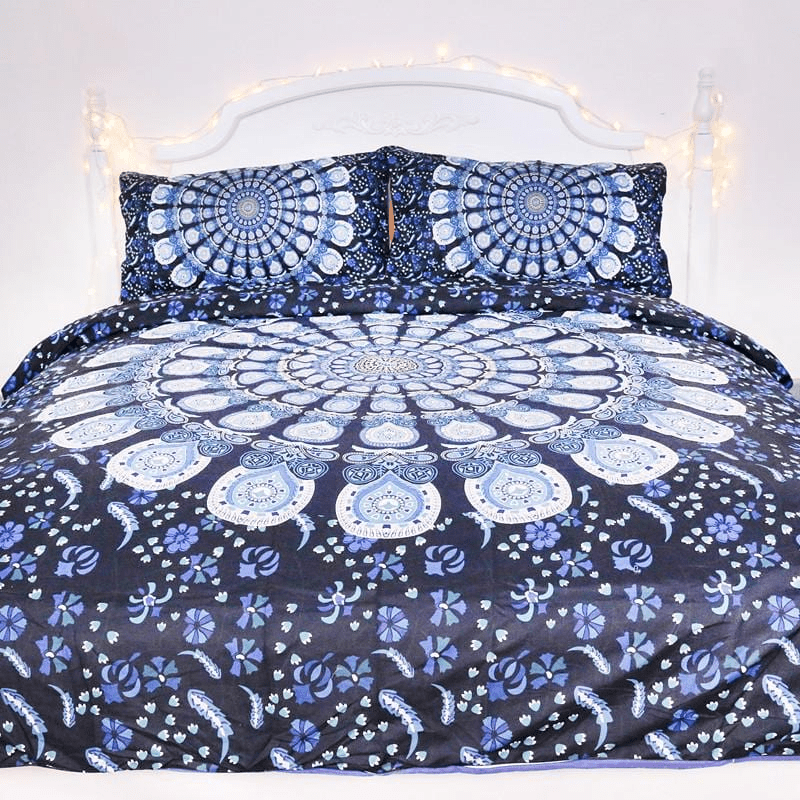 Blue Wildflower Bedding Set 3pcs