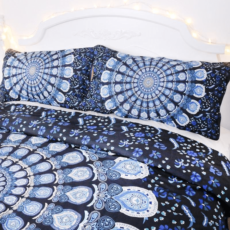 Blue Wildflower Bedding Set 3pcs