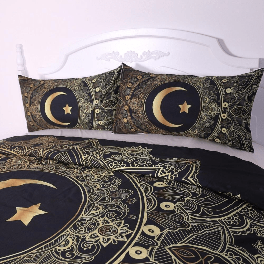 Sacred Moon Mandala Bedding Set 3pcs