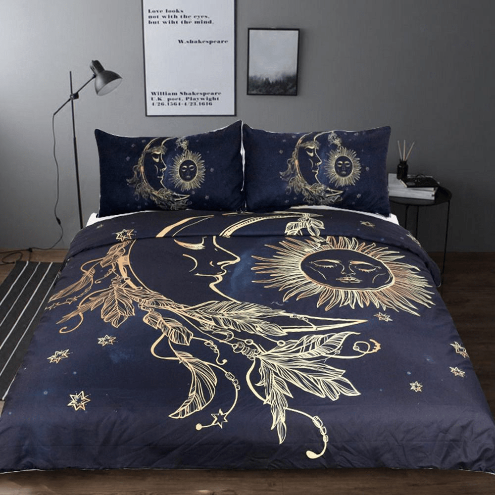 Sun and Moon Bedding Set 3pcs