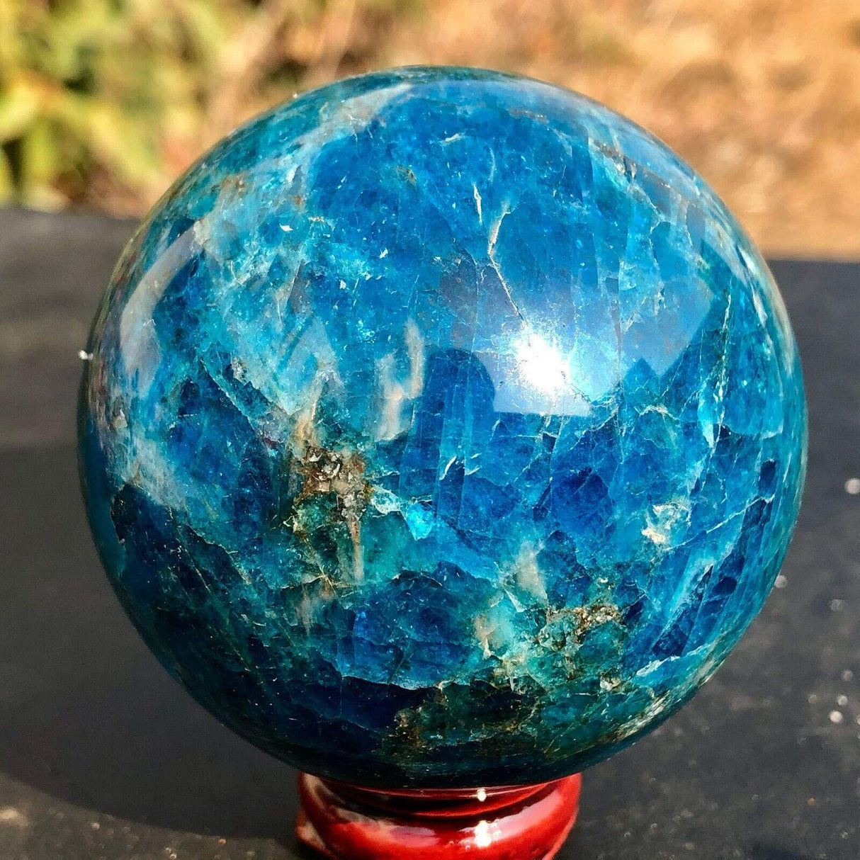 Blue Apatite Sphere
