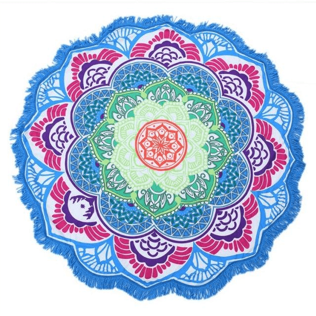 Lotus Mandala Tassel Round Mat