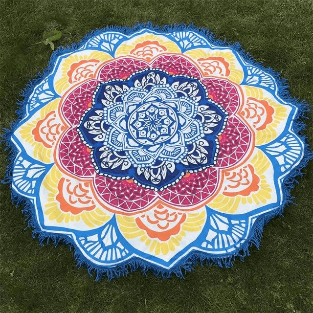Lotus Mandala Tassel Round Mat