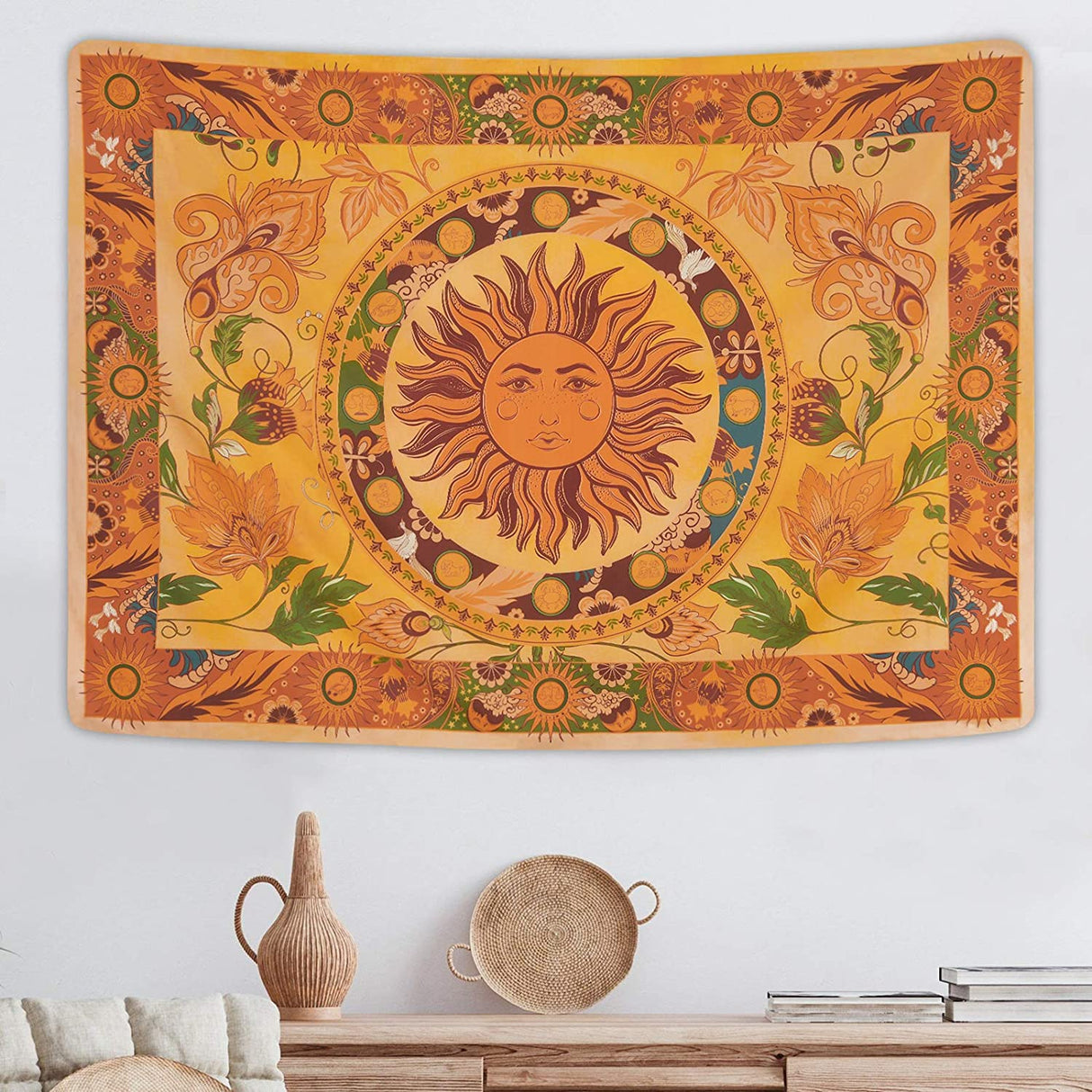 Burning Sun Wall Tapestry