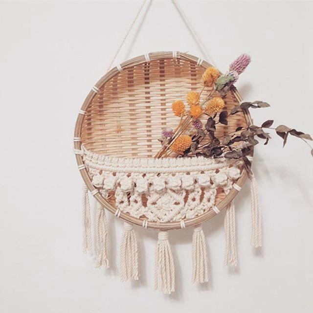 Natural Rattan Wall Shelf