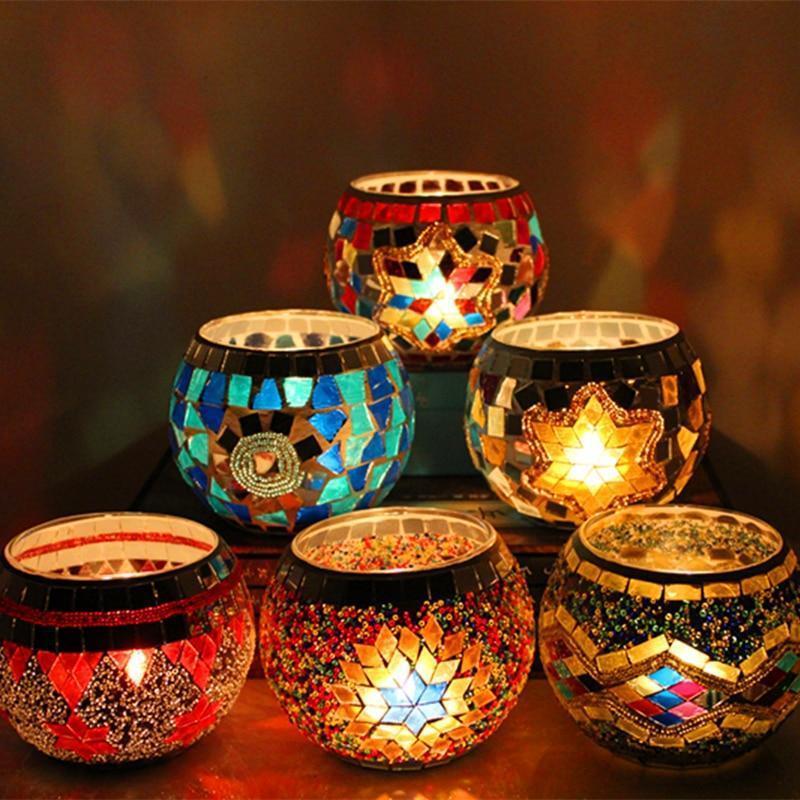 Handmade Mosaic Candle Holders