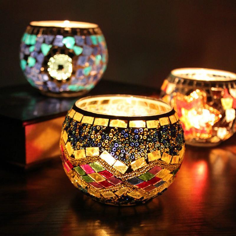 Handmade Mosaic Candle Holders