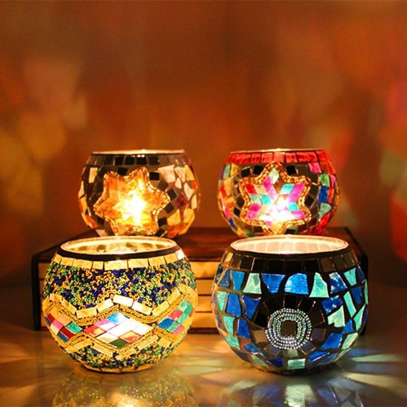 Handmade Mosaic Candle Holders