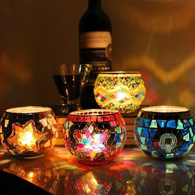 Handmade Mosaic Candle Holders