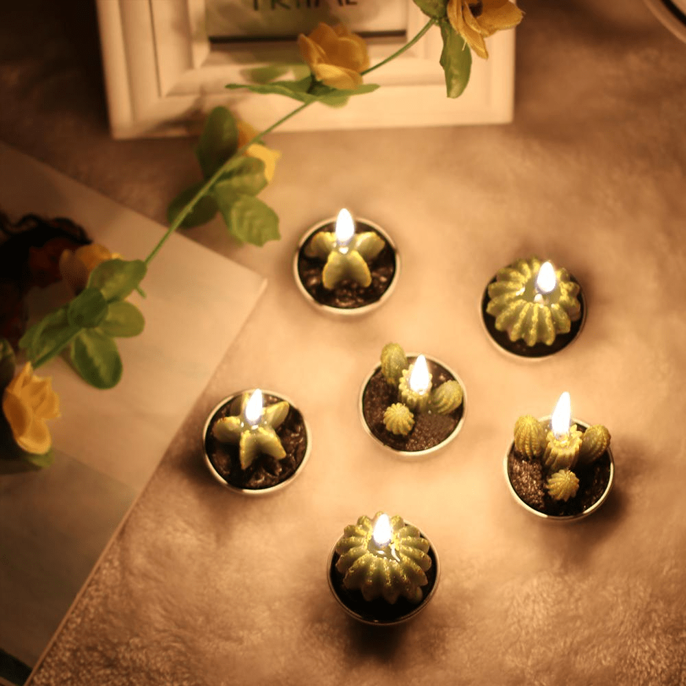 Succulent Desert Candles 6pcs