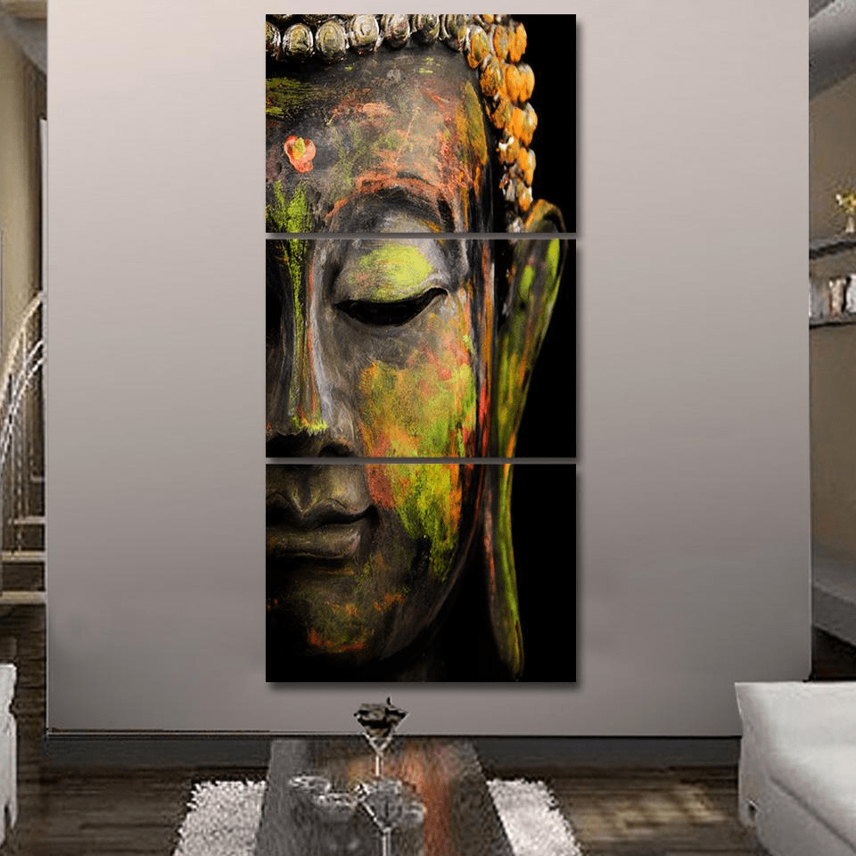 Buddha Statue Printed Canvas Painting 3pcs
