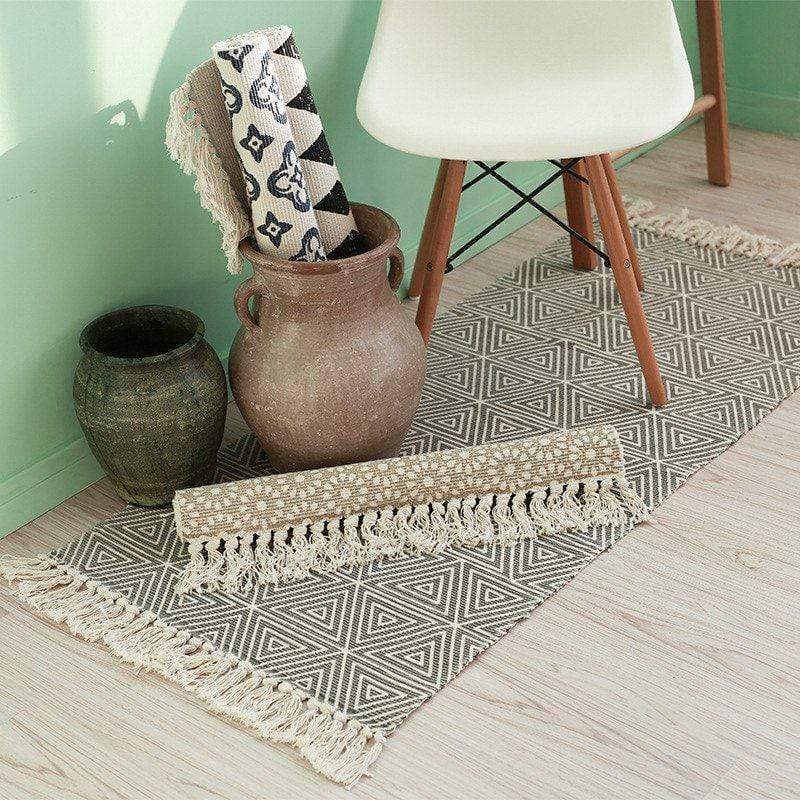 Rustic Carpet with Tassels
