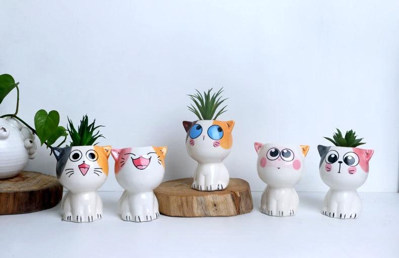 Cartoon Cat Flower Pots