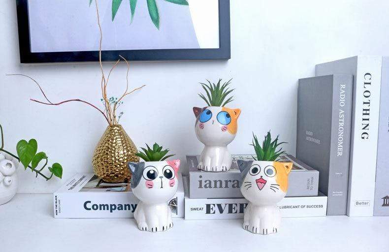 Cartoon Cat Flower Pots