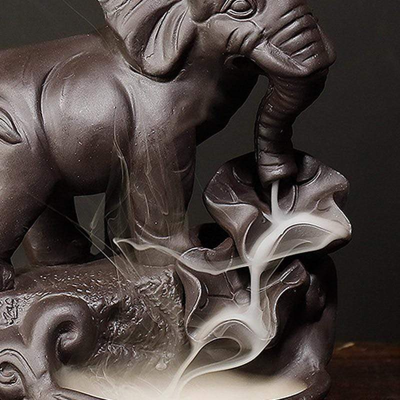 Ceramic Elephant Backflow Incense Burner