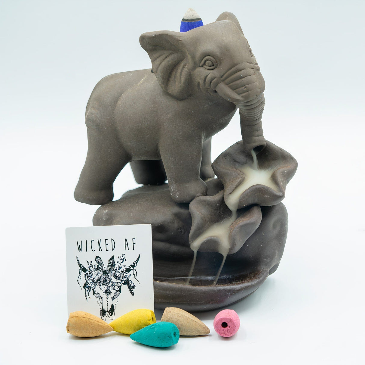 Ceramic Elephant Backflow Incense Burner