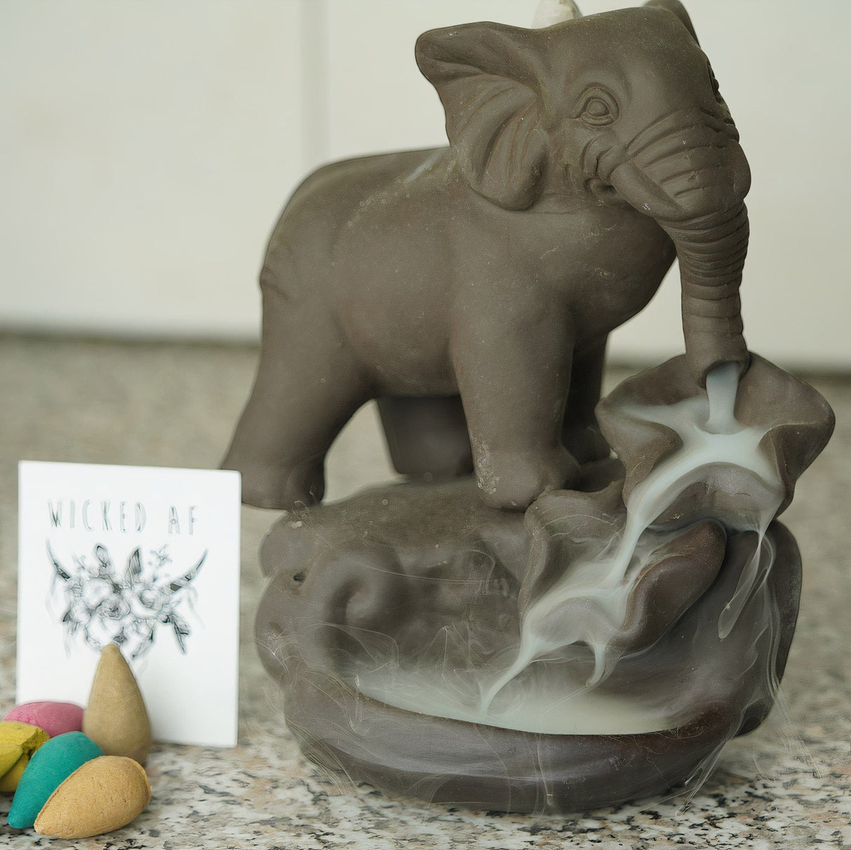 Ceramic Elephant Backflow Incense Burner