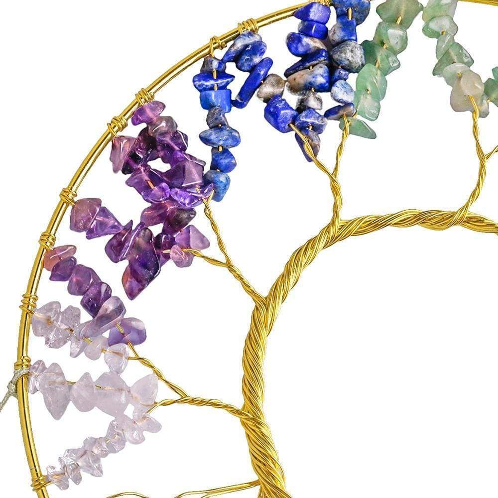 Chakra Crystal Tree Of Life Agate Slices Suncatcher