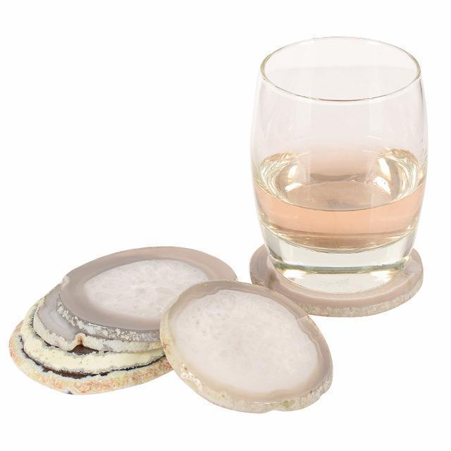 Natural Agate Crystal Slice Coasters