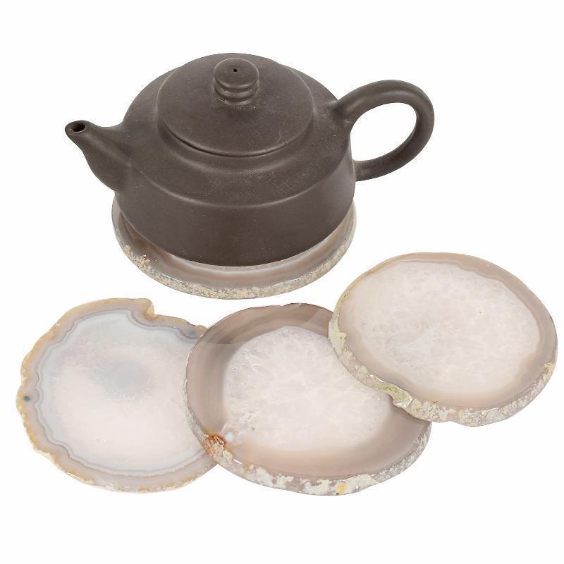 Natural Agate Crystal Slice Coasters