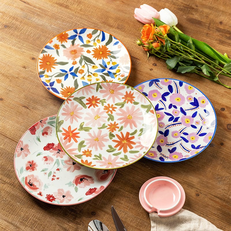 Colorful Floral Dinnerware Plates