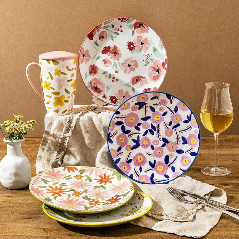 Colorful Floral Dinnerware Plates