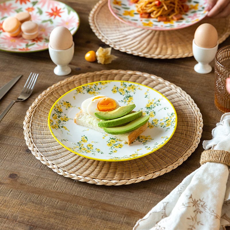 Colorful Floral Dinnerware Plates