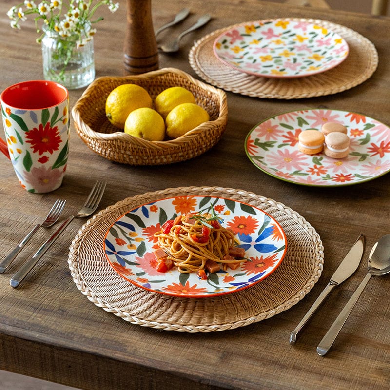 Colorful Floral Dinnerware Plates