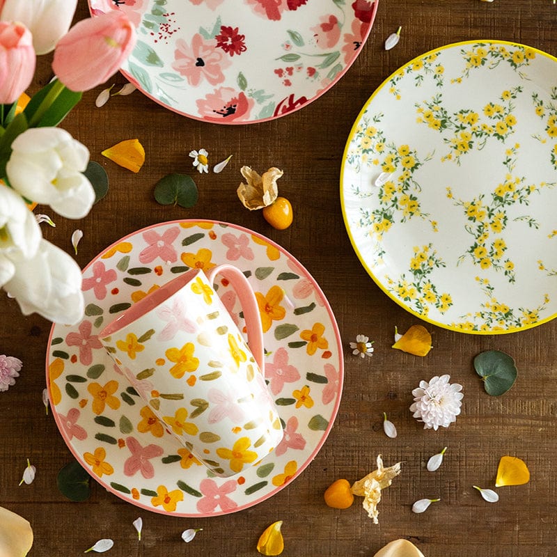 Colorful Floral Dinnerware Plates