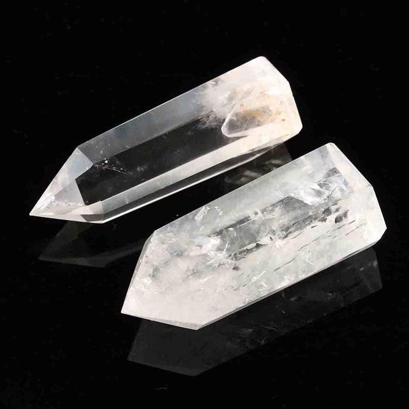 Clear Crystal Quartz Wands 2pcs