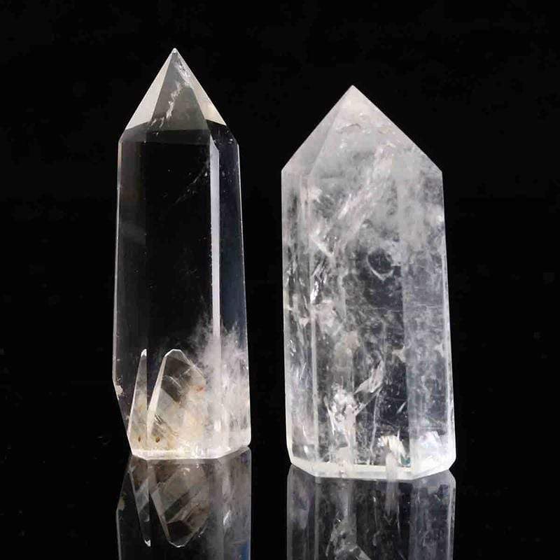 Clear Crystal Quartz Wands 2pcs