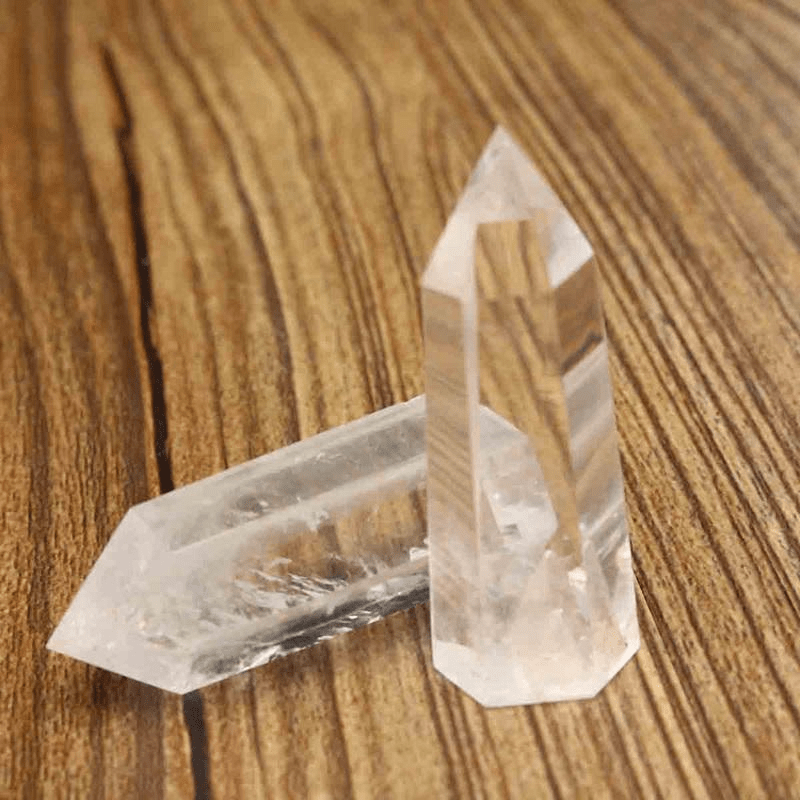 Clear Crystal Quartz Wands 2pcs