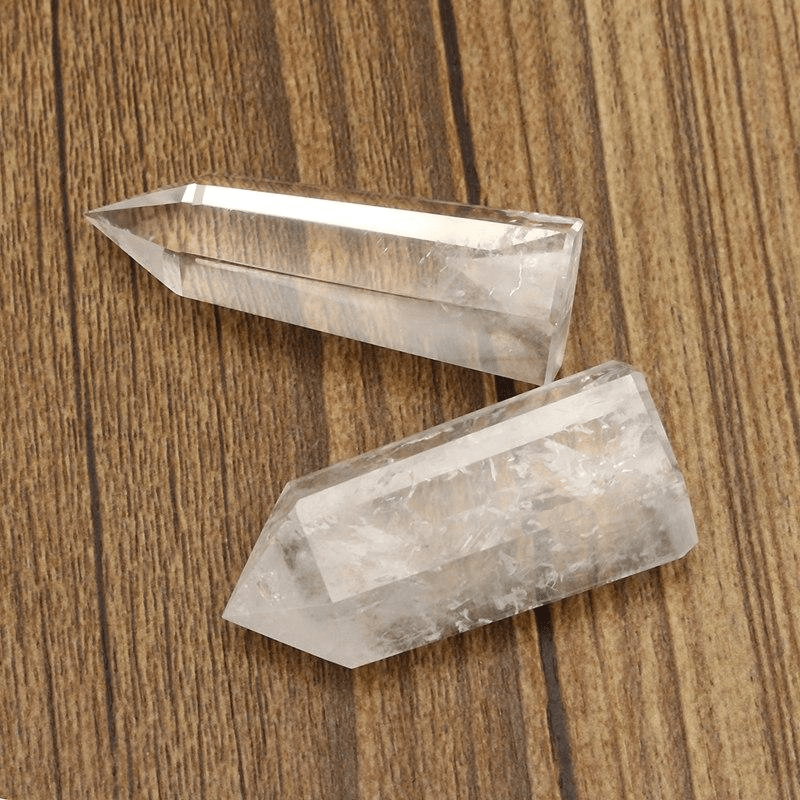 Clear Crystal Quartz Wands 2pcs