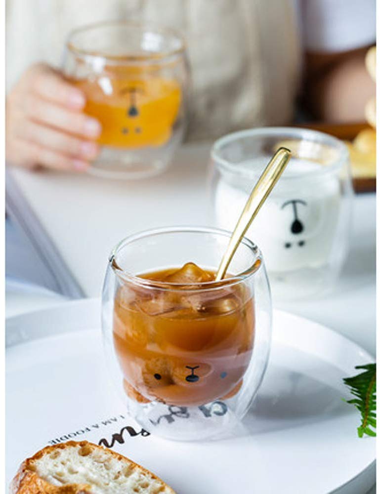 Cute Animals Double Glass Mug
