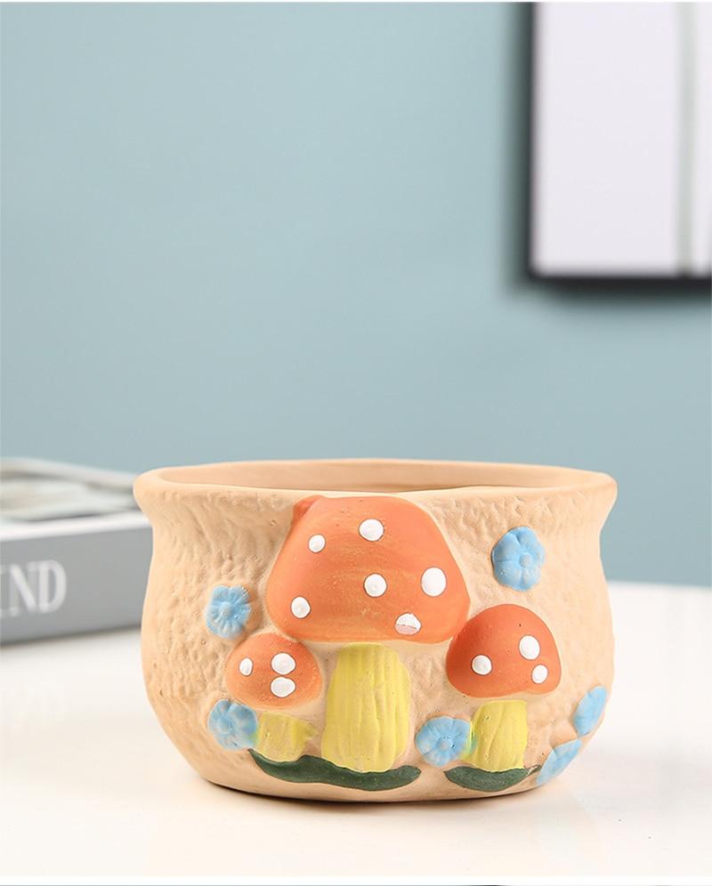 Cute Mushrooms Planter Pot