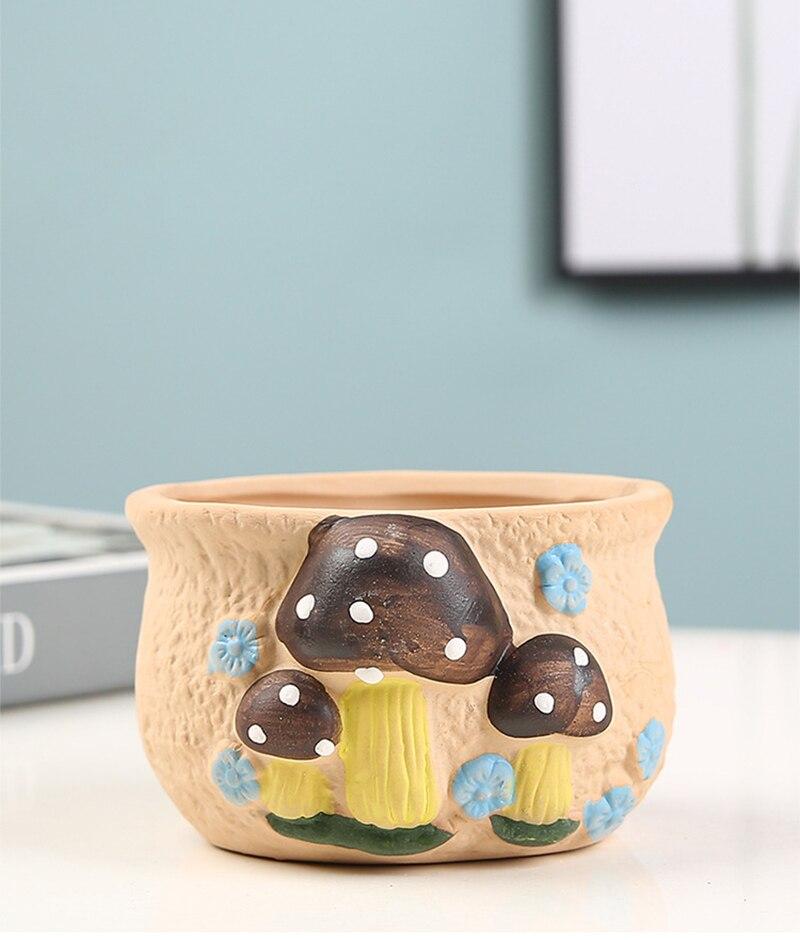 Cute Mushrooms Planter Pot