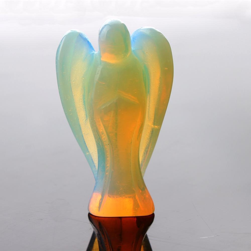 Natural Crystal Guardian Angel Carving