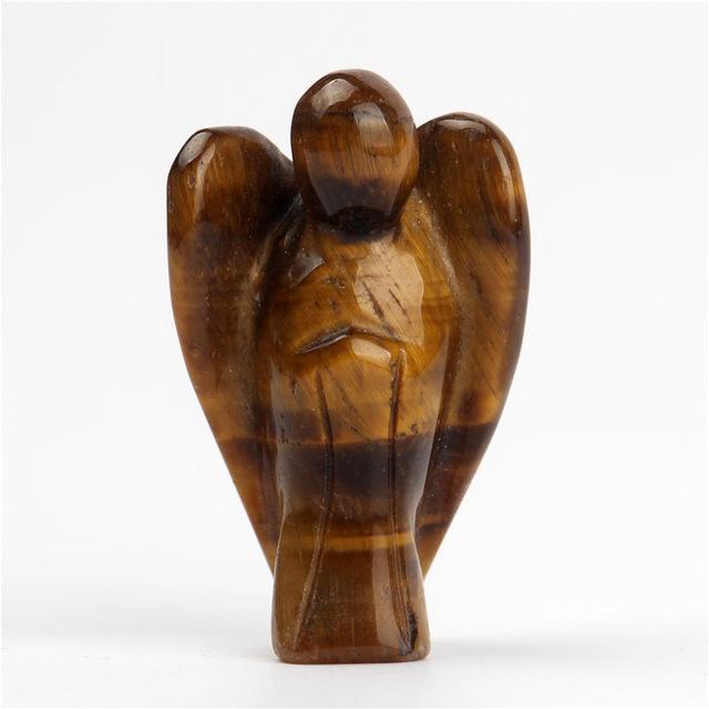 Natural Crystal Guardian Angel Carving