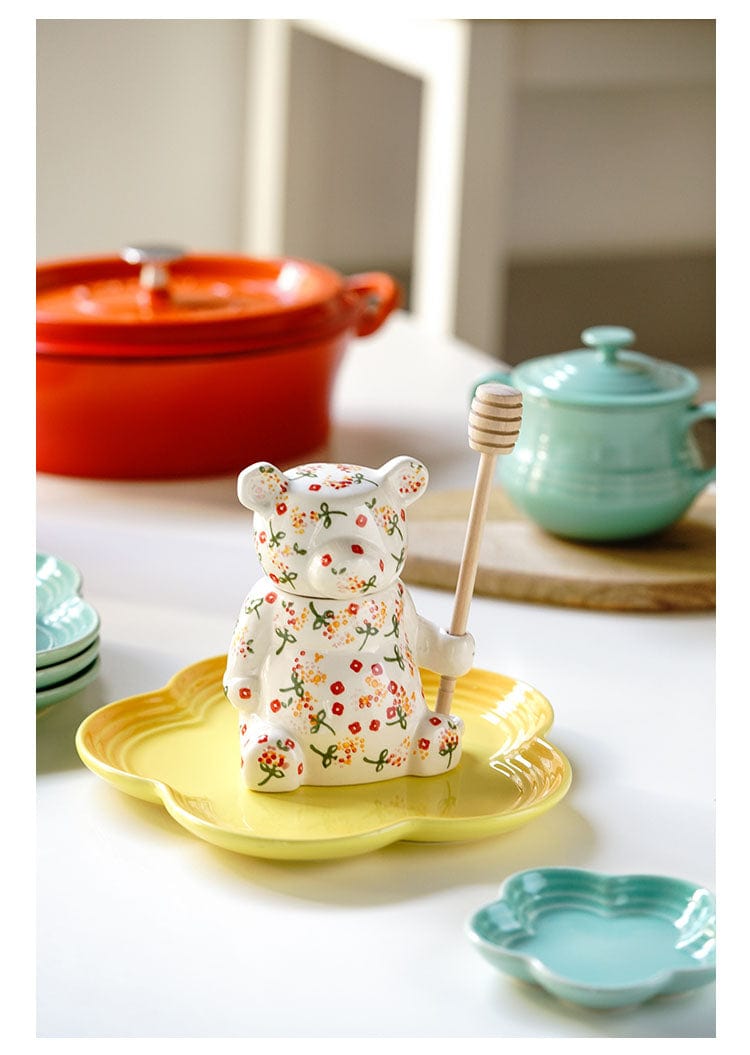Floral Bear Honey Jar