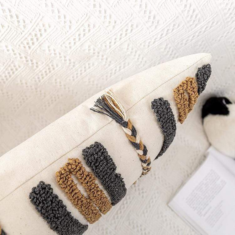 Geometric Embroidered Cushion Cover