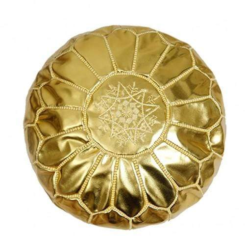 Handmade Genuine Leather Moroccan Pouf Unstuffed