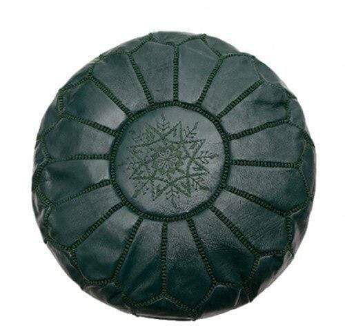 Handmade Genuine Leather Moroccan Pouf Unstuffed