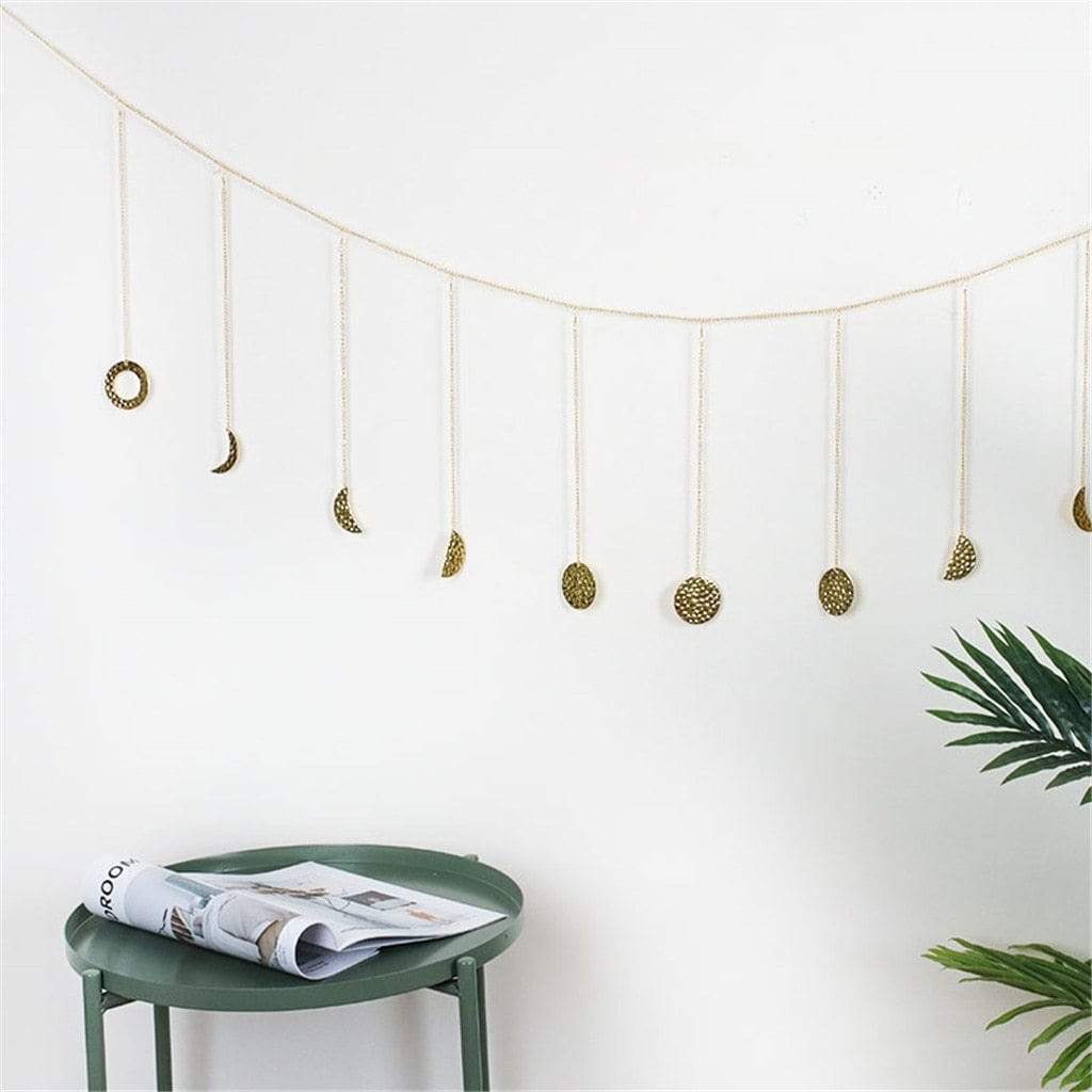Hammered Metal Moon Phases Banner