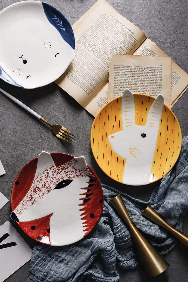 Hand Painted Animal Ceramic Plates