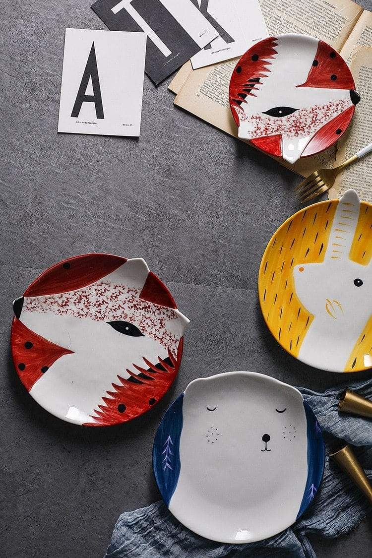 Hand Painted Animal Ceramic Plates