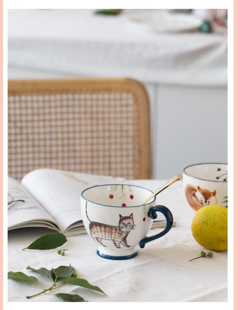 Hand-Painted Animals Mugs