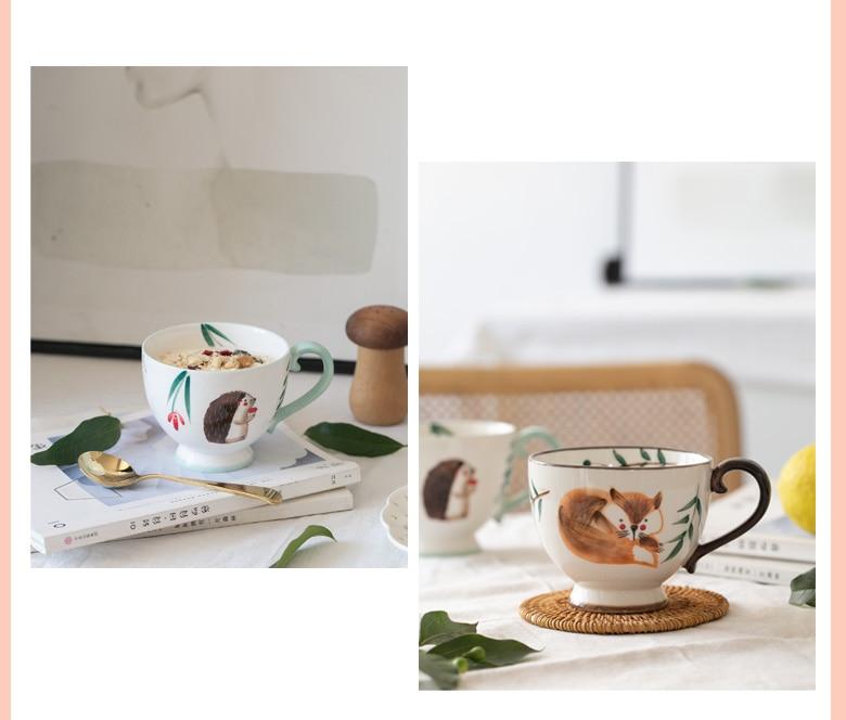 Hand-Painted Animals Mugs